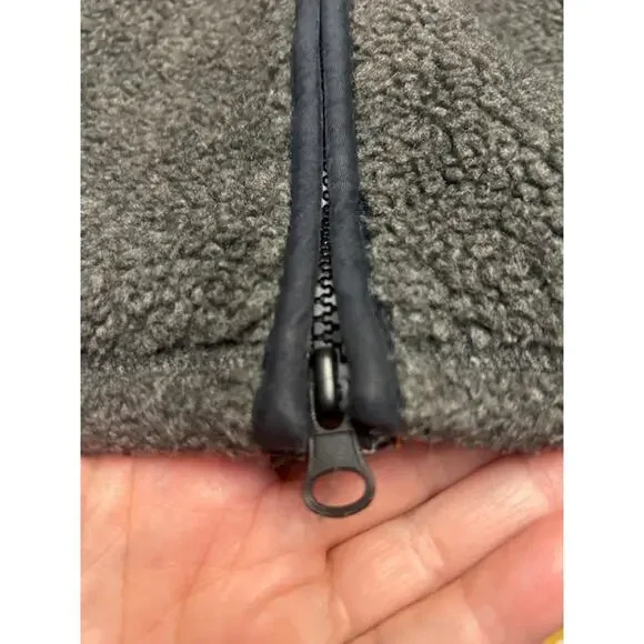 Vintage Abercrombie Weatherwear Gray Full Zip Fleece Mens Jacket Size M - Picture 10 of 10